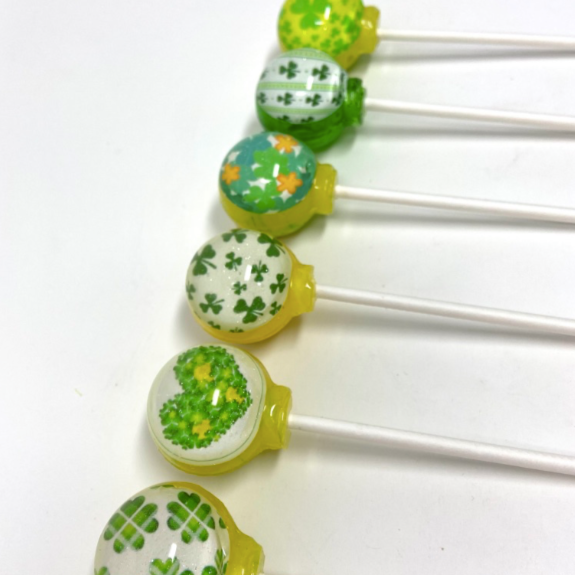 Shamrock Patch Lollipops 6-piece set by I Want Candy!