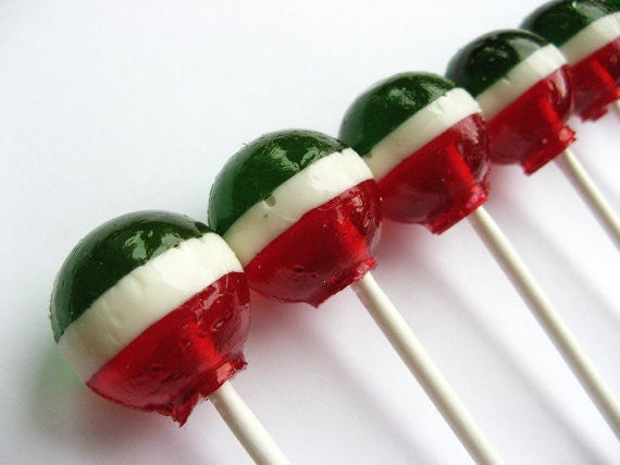 Flag of Italy 3 Layer Lollipops 6-piece set by I Want Candy!
