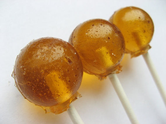 Salted caramel lollipops by I Want Candy!