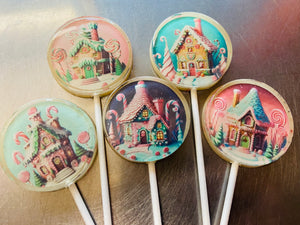 Gingerbread House Lollipops 5-piece set by I Want Candy!