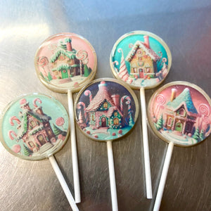Gingerbread House Lollipops 5-piece set by I Want Candy!