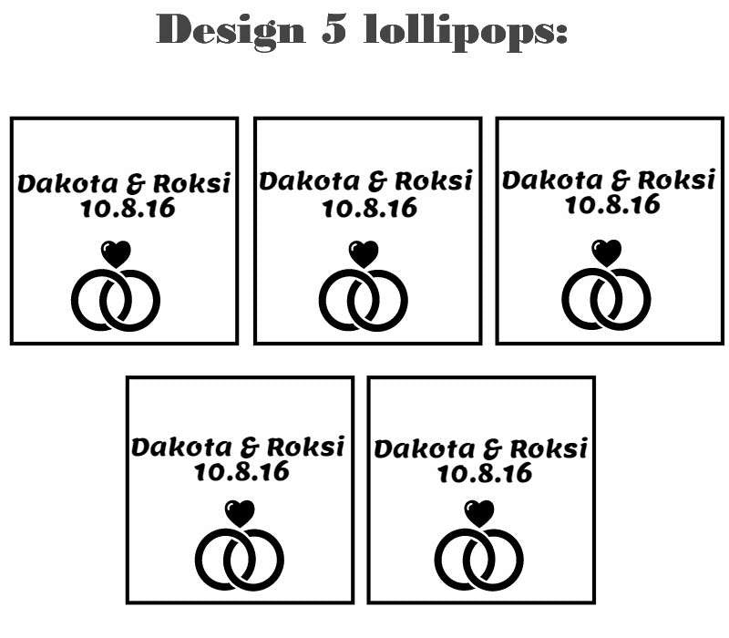 Customize your own square style edible image lollipop