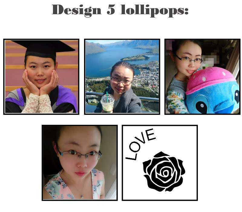 Customize your own square style edible image lollipop