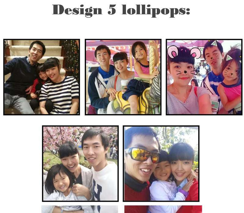 Customize your own square style edible image lollipop