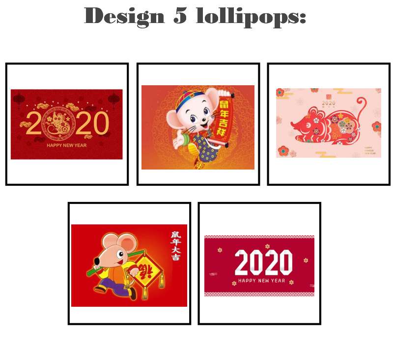 Customize your own square style edible image lollipop