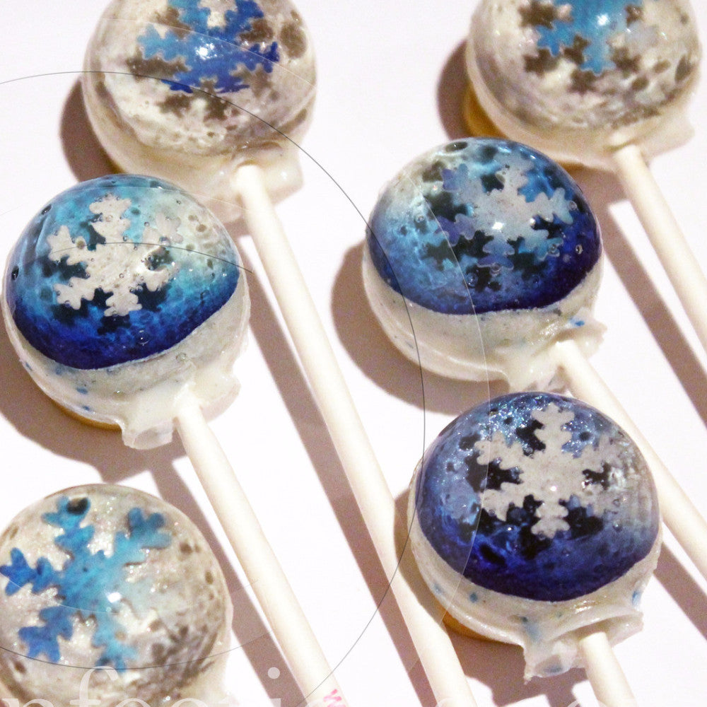 Metallic Snowflake 3-D Lollipops 6-piece set by I Want Candy!