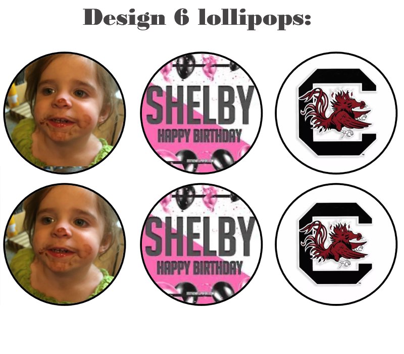 Customize your own 2D ball style edible image lollipop