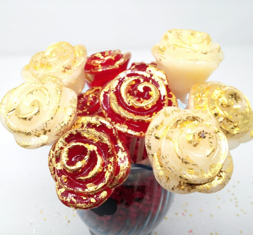 24K Gold Roses 6-piece set by I Want Candy!