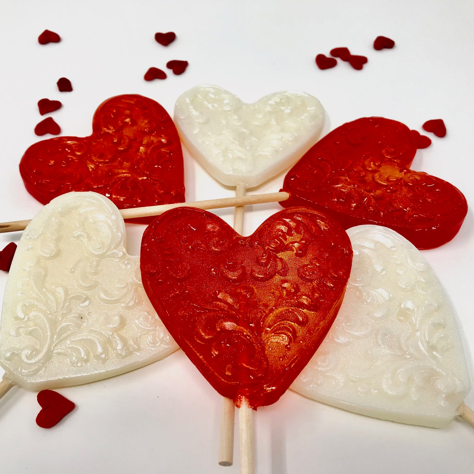 Filigree Heart Lollipops 3-piece set by I Want Candy!