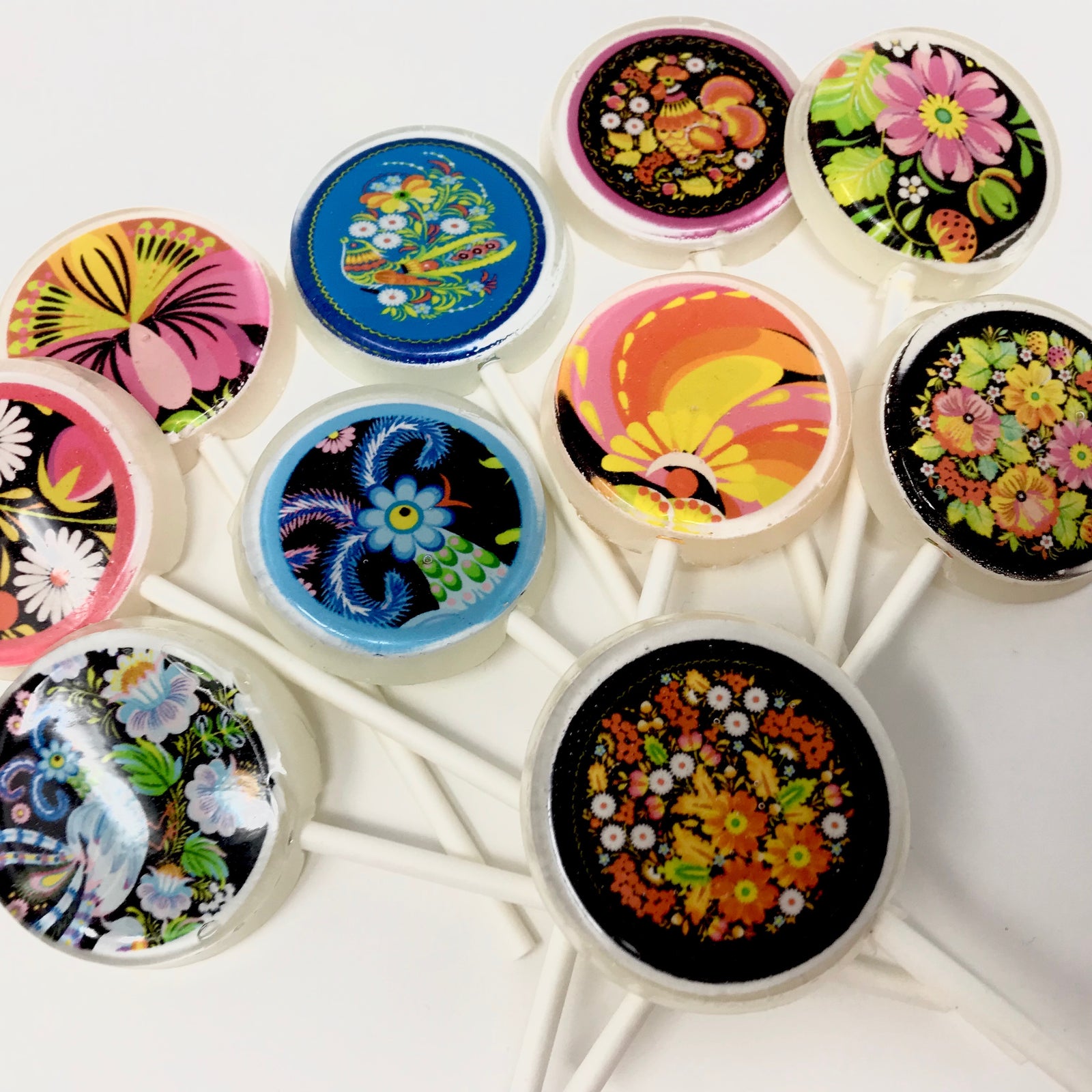 Ukrainian Style Ornament Lollipops 5-piece set by I Want Candy!