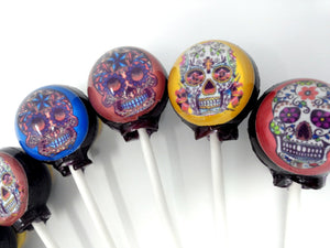 Dia de Los Muertos Sugar Skull Lollipops 6-piece set by I Want Candy!