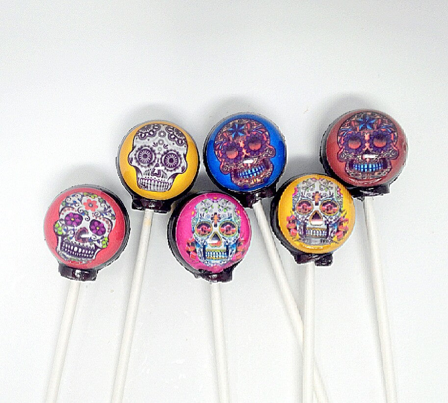 Dia de Los Muertos Sugar Skull Lollipops 6-piece set by I Want Candy!