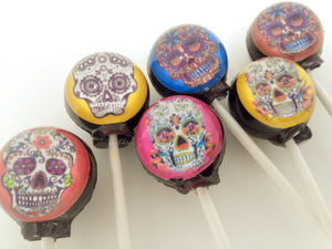 Dia de Los Muertos Sugar Skull Lollipops 6-piece set by I Want Candy!