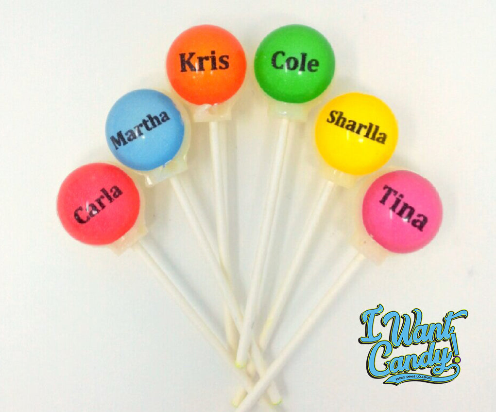Your Name Here Lollipops 6-piece set by I Want Candy!