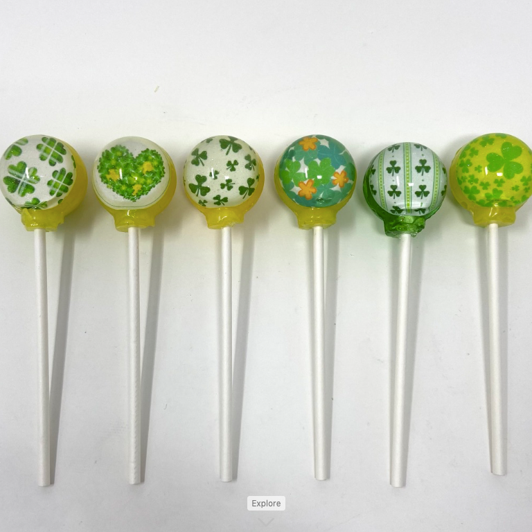 Shamrock Patch Lollipops 6-piece set by I Want Candy!