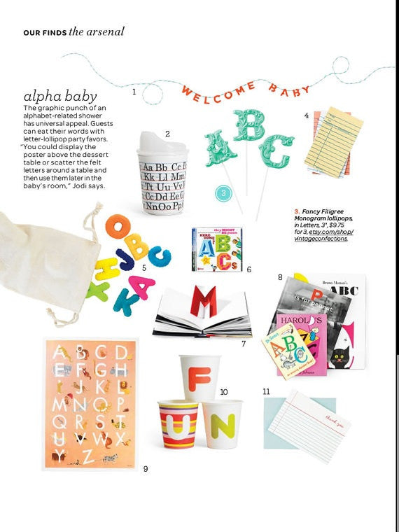 Filigree Letter Lollipops 3-piece set by I Want Candy!