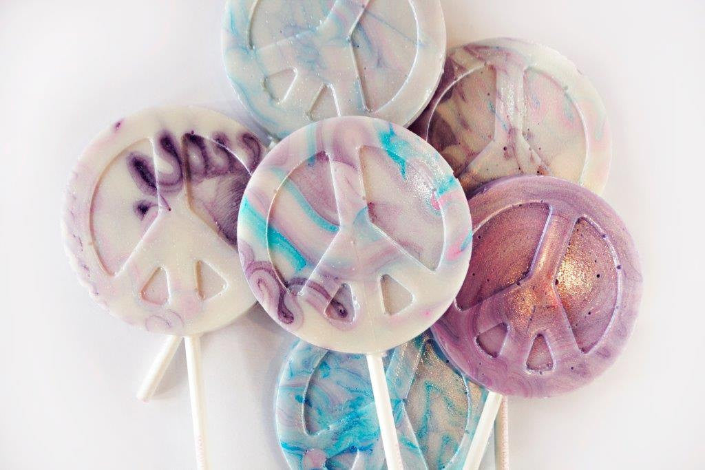 Peace Symbol Lollipops 4-piece set by I Want Candy!